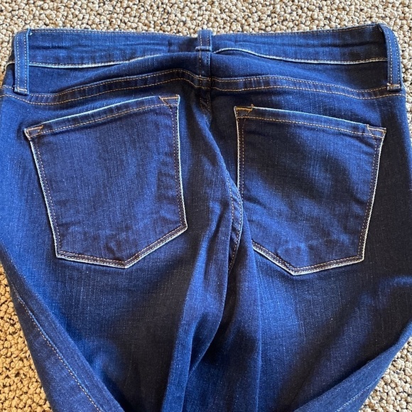 Flying Monkey Dark Denim Skinny Jeans w/ Buttons at the Ankles & Bleached Edges - Picture 3 of 8